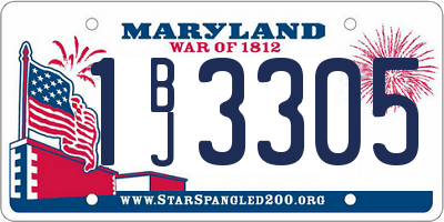 MD license plate 1BJ3305