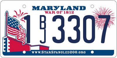 MD license plate 1BJ3307