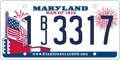 MD license plate 1BJ3317