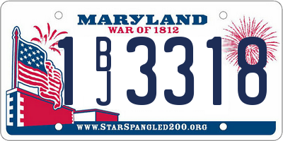 MD license plate 1BJ3318