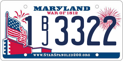MD license plate 1BJ3322