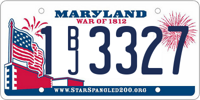 MD license plate 1BJ3327
