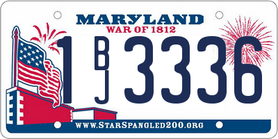 MD license plate 1BJ3336