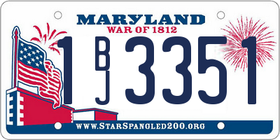 MD license plate 1BJ3351
