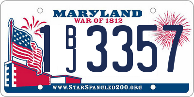 MD license plate 1BJ3357