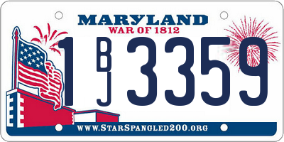 MD license plate 1BJ3359