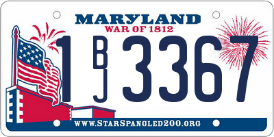 MD license plate 1BJ3367
