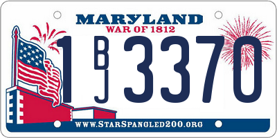 MD license plate 1BJ3370