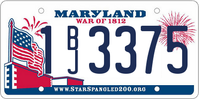 MD license plate 1BJ3375