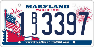 MD license plate 1BJ3397