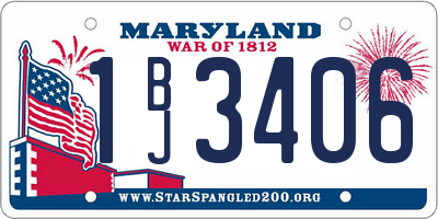MD license plate 1BJ3406