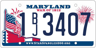 MD license plate 1BJ3407