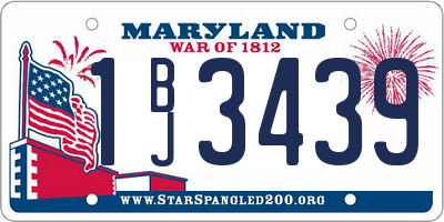 MD license plate 1BJ3439