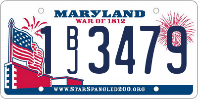 MD license plate 1BJ3479