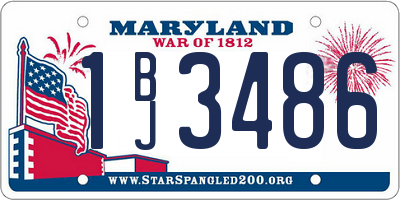 MD license plate 1BJ3486