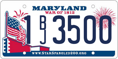 MD license plate 1BJ3500