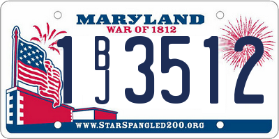 MD license plate 1BJ3512