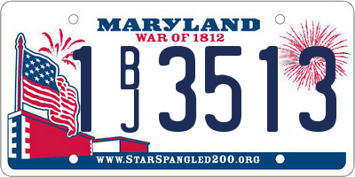 MD license plate 1BJ3513