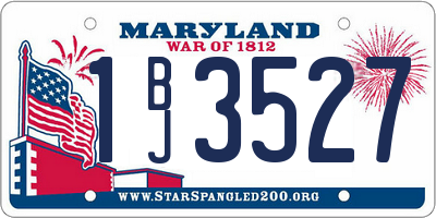MD license plate 1BJ3527