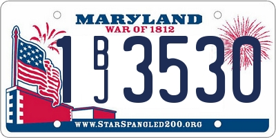 MD license plate 1BJ3530
