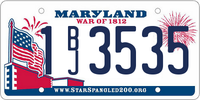 MD license plate 1BJ3535