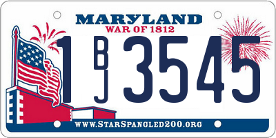 MD license plate 1BJ3545