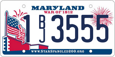 MD license plate 1BJ3555