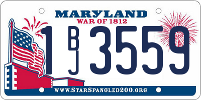MD license plate 1BJ3559