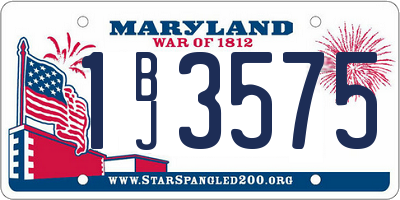 MD license plate 1BJ3575