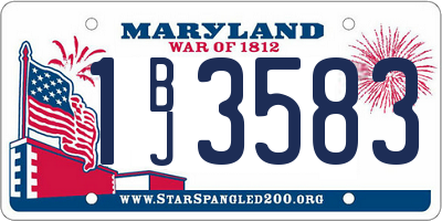 MD license plate 1BJ3583