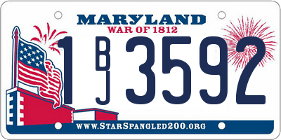 MD license plate 1BJ3592