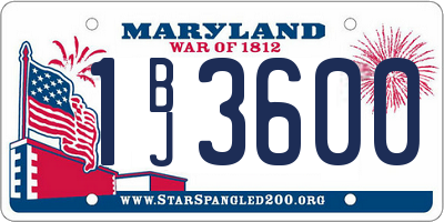 MD license plate 1BJ3600