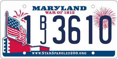 MD license plate 1BJ3610