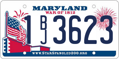 MD license plate 1BJ3623