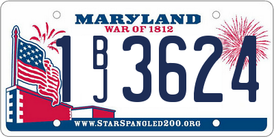 MD license plate 1BJ3624