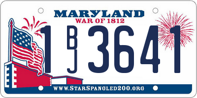 MD license plate 1BJ3641