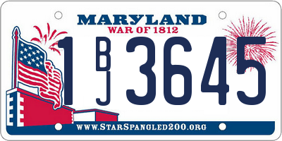 MD license plate 1BJ3645