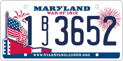 MD license plate 1BJ3652