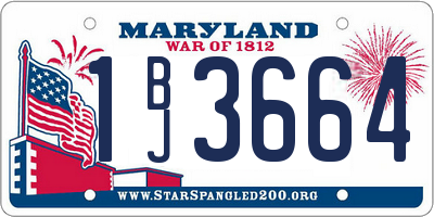 MD license plate 1BJ3664