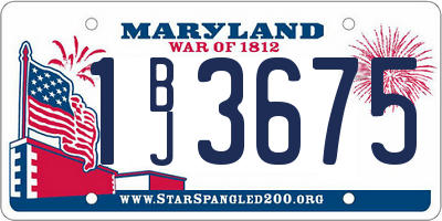 MD license plate 1BJ3675