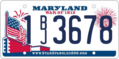 MD license plate 1BJ3678