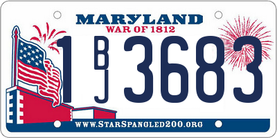 MD license plate 1BJ3683