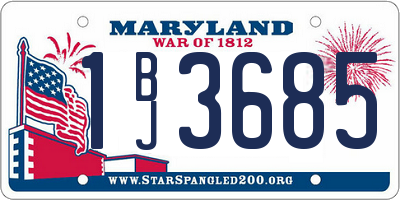 MD license plate 1BJ3685