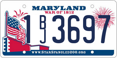 MD license plate 1BJ3697