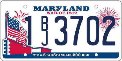 MD license plate 1BJ3702