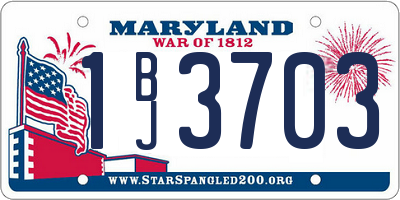 MD license plate 1BJ3703