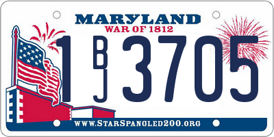 MD license plate 1BJ3705