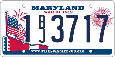 MD license plate 1BJ3717