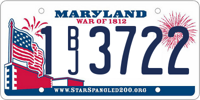 MD license plate 1BJ3722