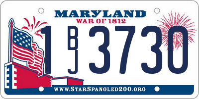 MD license plate 1BJ3730